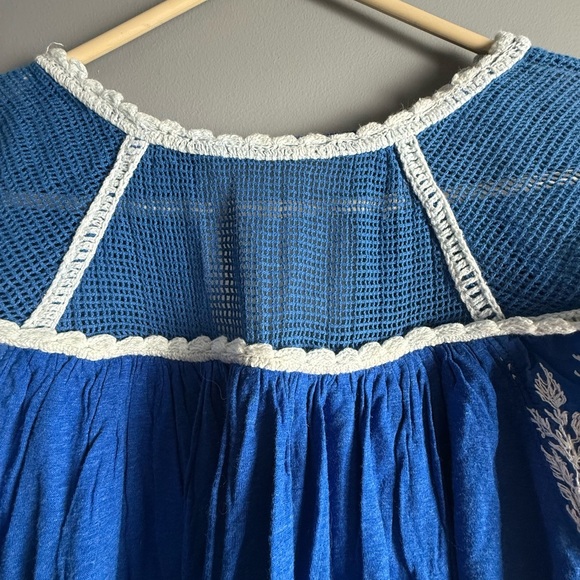 Free People Carly Embroidered Blouse Size S MSRP: $128.00 - Picture 6 of 11